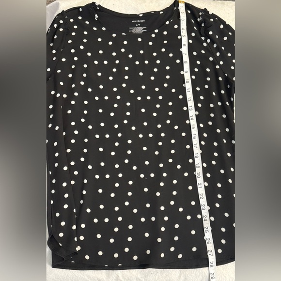 Van Heusen Women’s Large Black and White Polka Dot 3/4 sleeve Dress Top - Picture 5 of 5